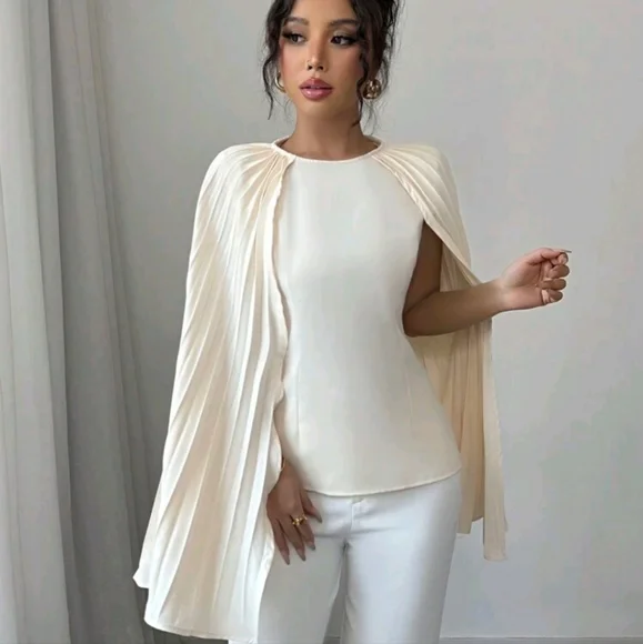 Women's Spring/Summer New Intellectual Queen Lady Style Pleated Draping - Picture 3 of 4